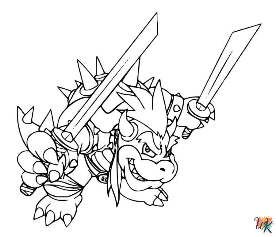 coloriage Bowser  et decoupage