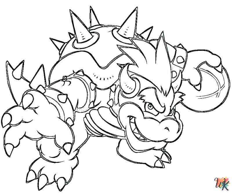 coloriage Bowser  pour lutter contre le stress