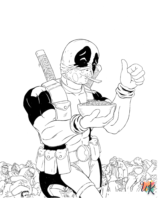 coloriage deadpool  à imprimer pour enfant de 12 ans