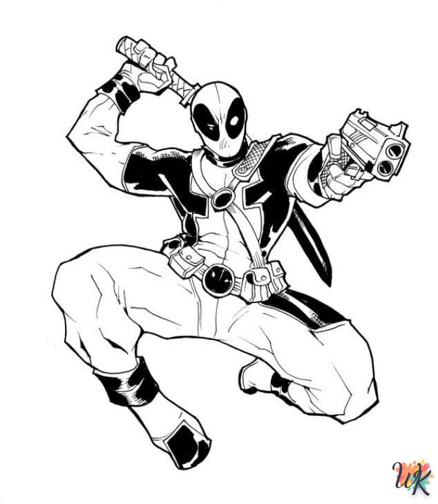 coloriage deadpool  de noël gratuit à imprimer en ligne 2