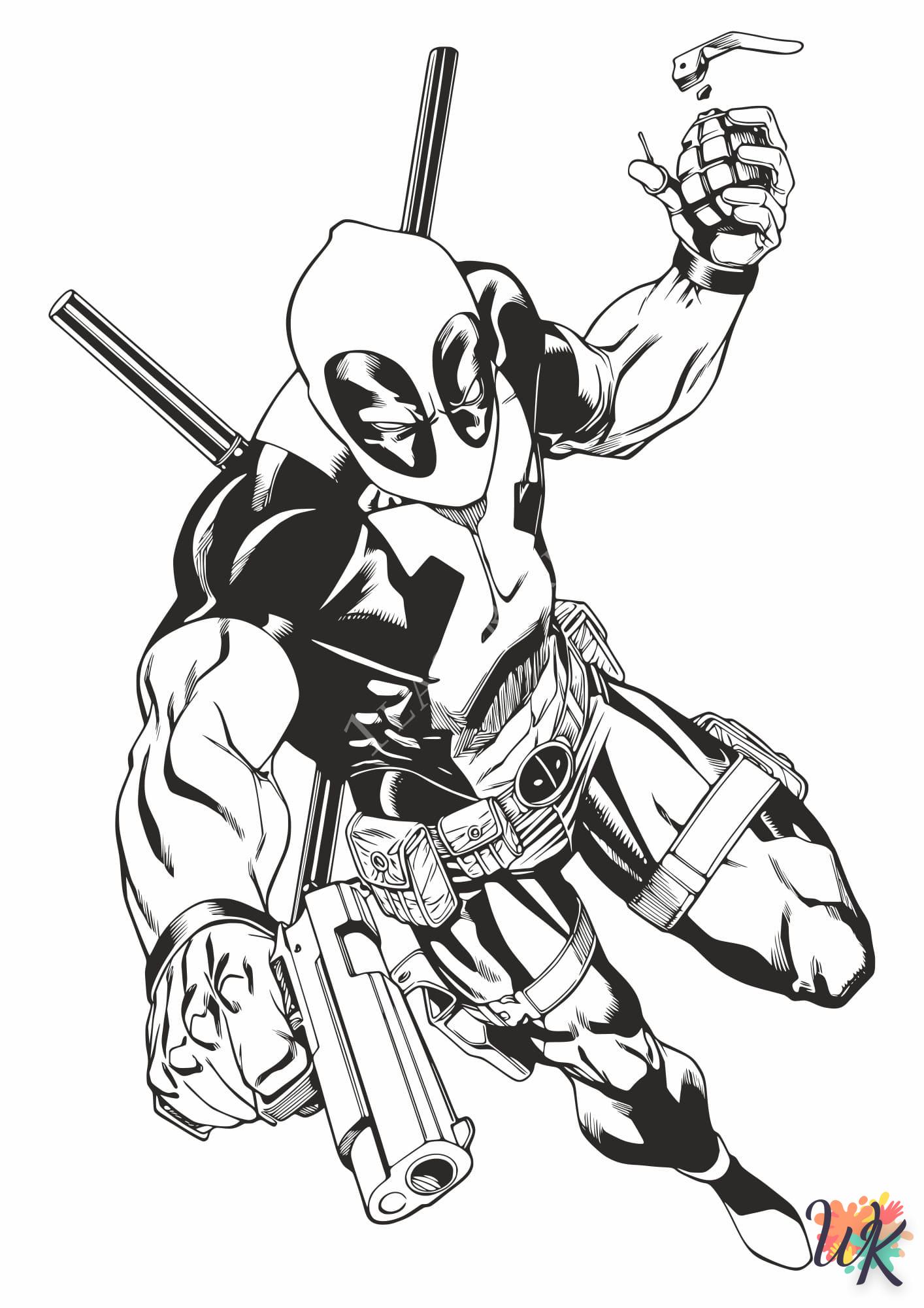 coloriage deadpool  à imprimer pdf gratuit 2