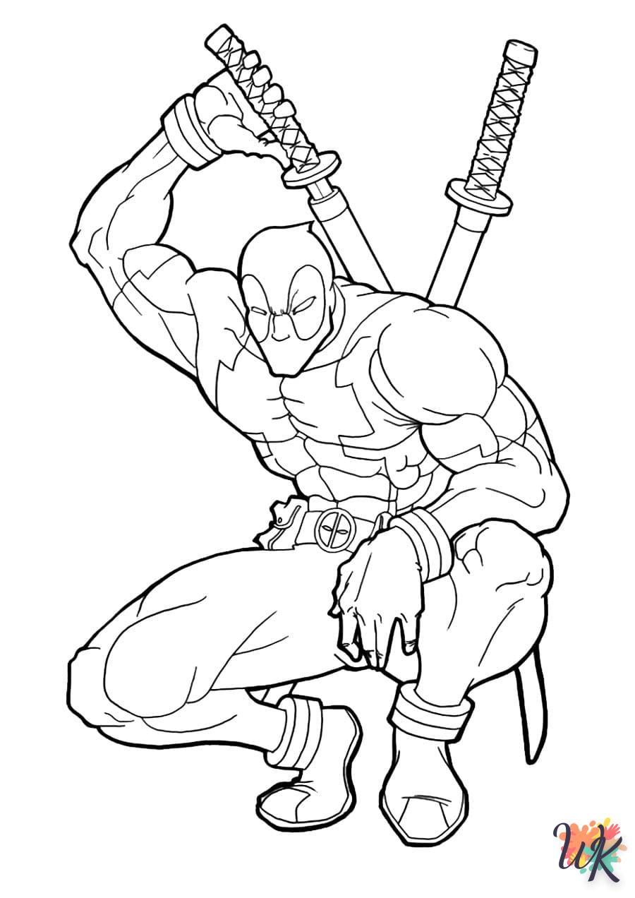 coloriage deadpool  en ligne pour enfant