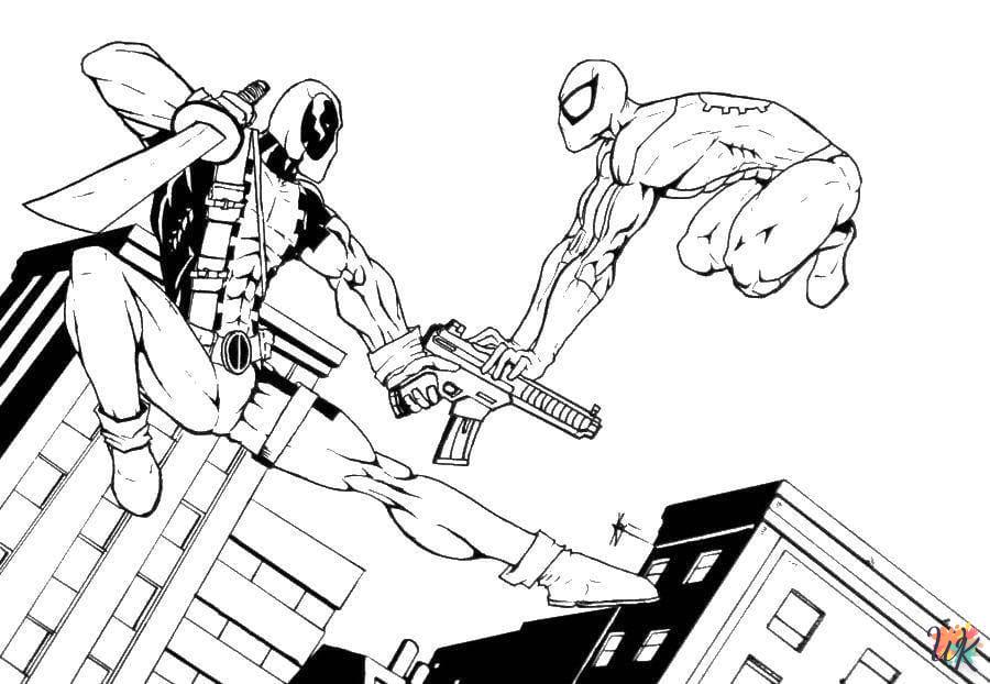 coloriage deadpool  pour enfant de 2 ans