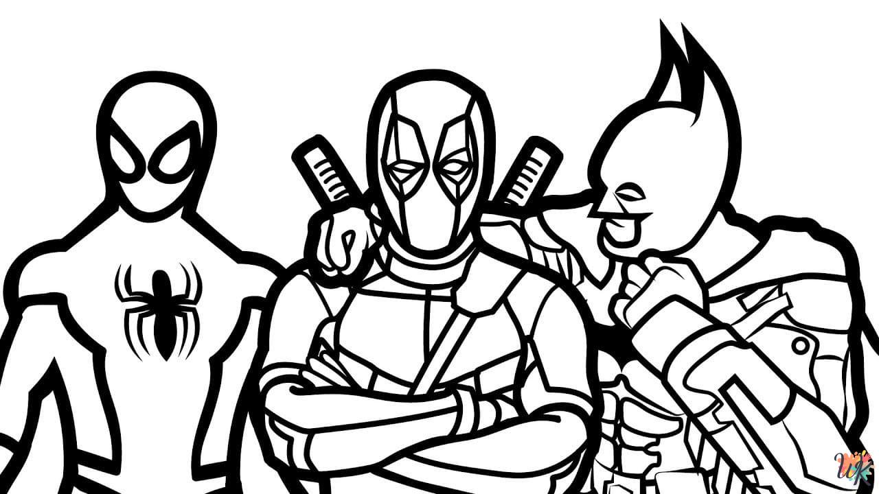 coloriage deadpool  à imprimer pour enfant de 3 ans