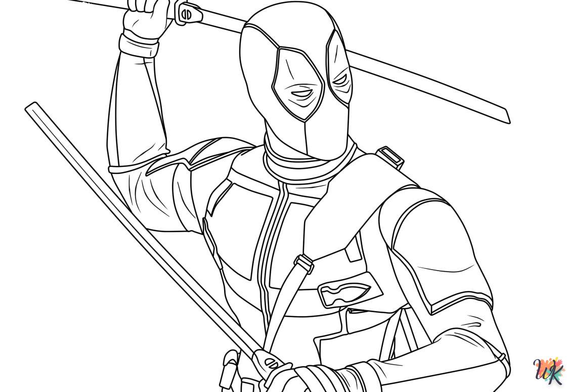 coloriage deadpool  a imprimer pour enfant de 4 ans