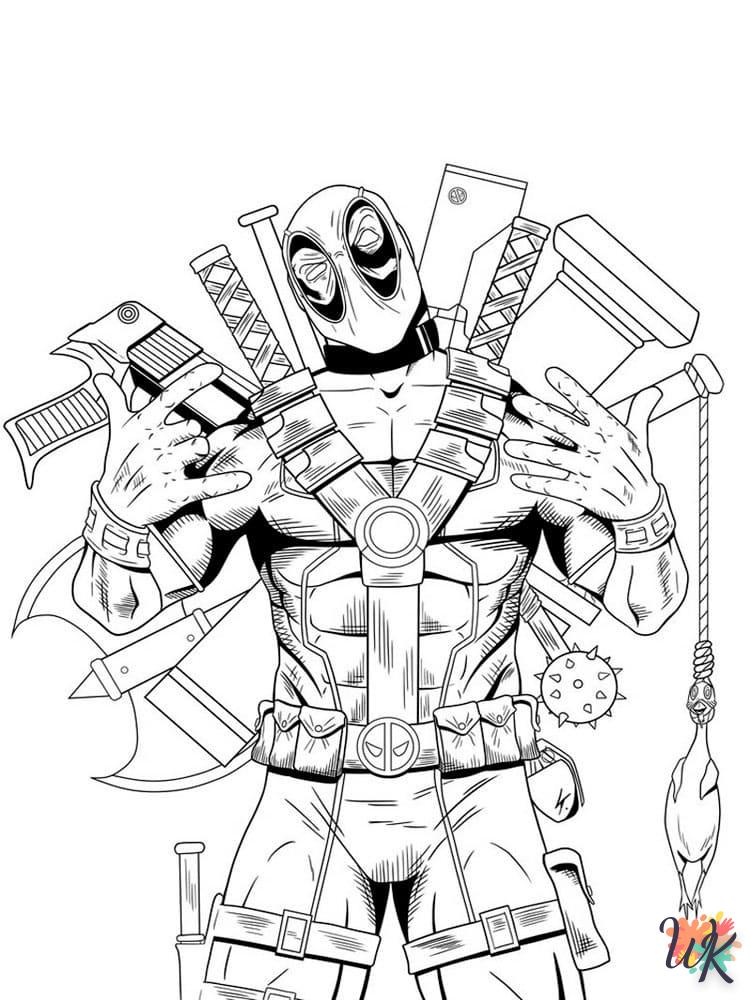 image pour coloriage deadpool  enfant