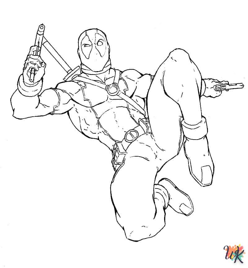 coloriage deadpool  à imprimer pour enfant de 9 ans