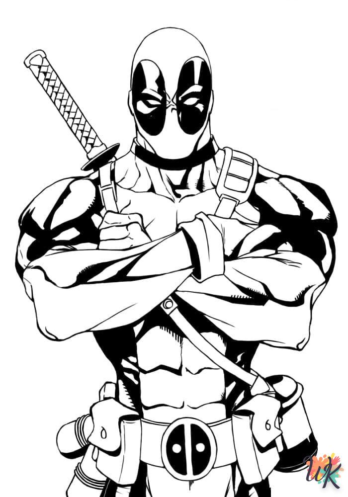 coloriage deadpool  et découpage à imprimer