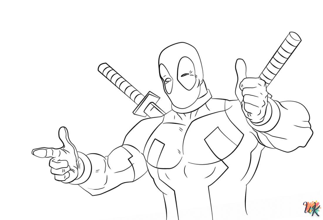 coloriage deadpool  pour enfant de 6 ans