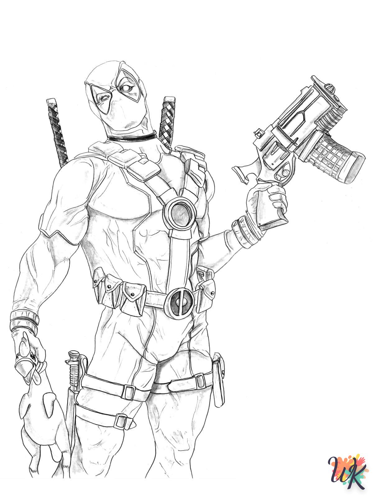 coloriage deadpool  à colorier en ligne gratuit 1