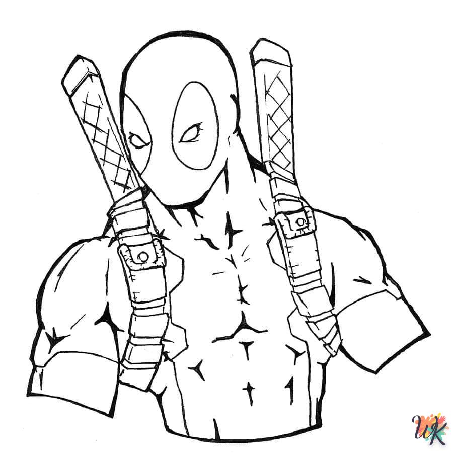 coloriage deadpool  à imprimer a4