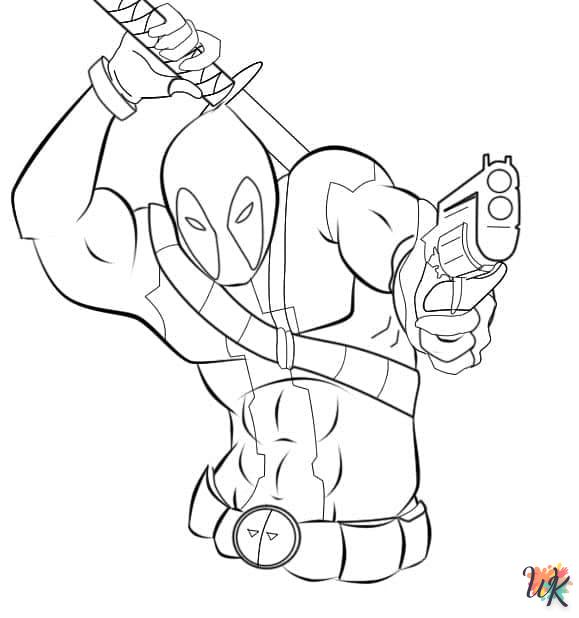 coloriage deadpool  à imprimer pour enfant de 8 ans 1