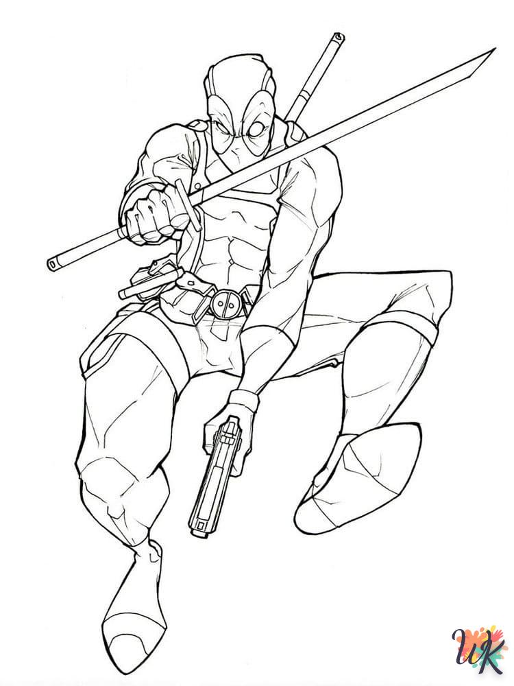 coloriage deadpool  pour enfants a imprimer