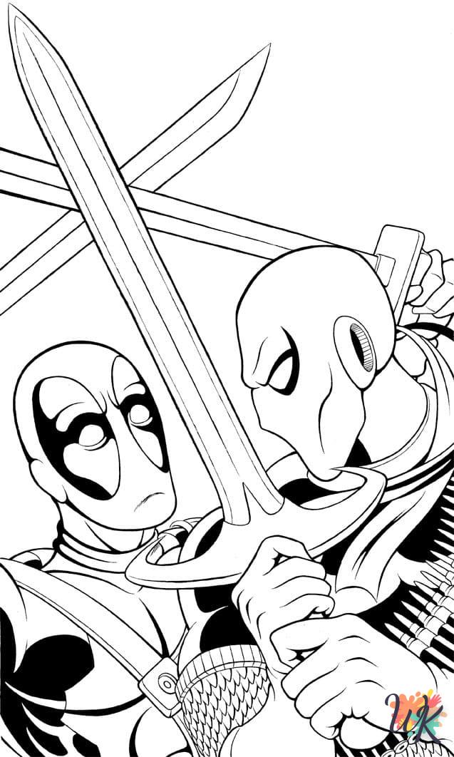 coloriage deadpool  de noël gratuit à imprimer en ligne