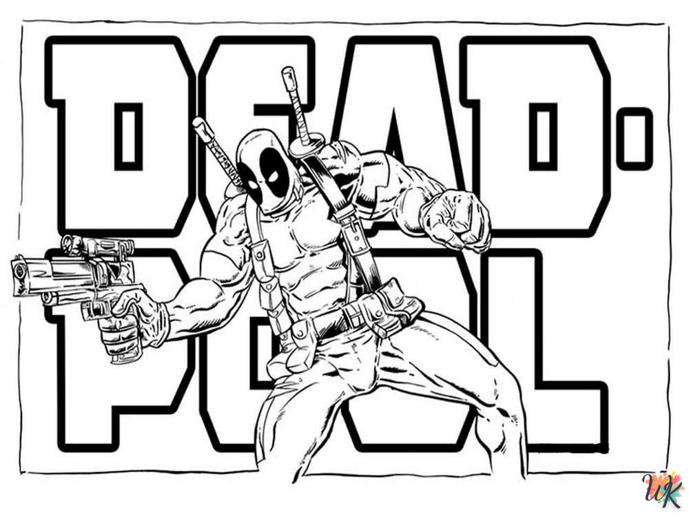 coloriage deadpool  à imprimer pour enfant de 8 ans