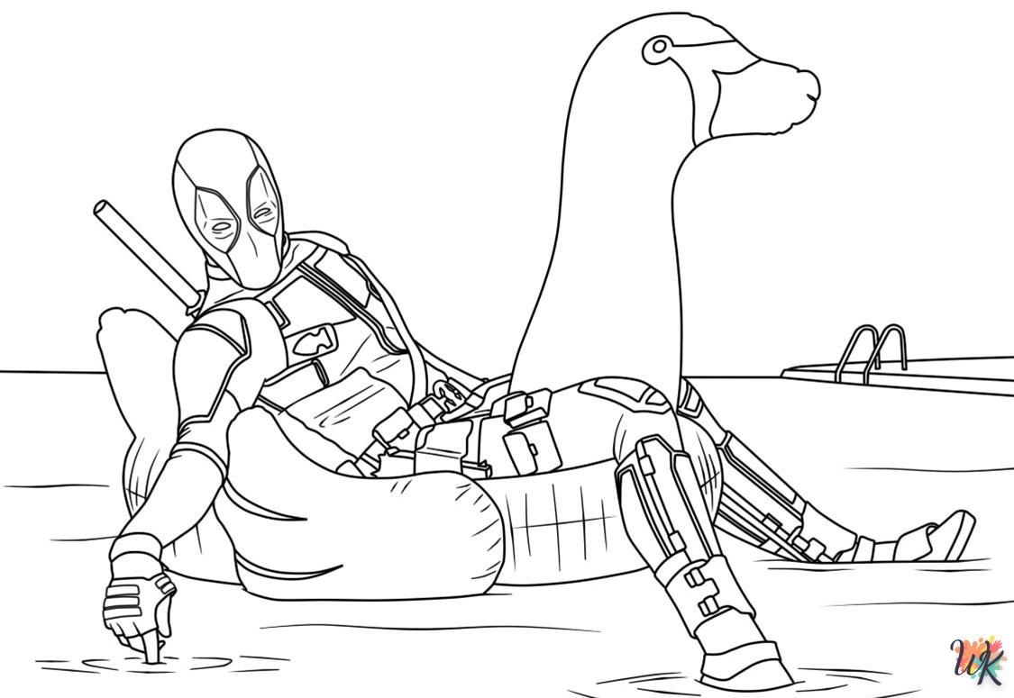 coloriage deadpool  en ligne à imprimer