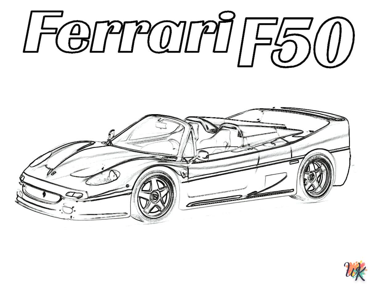 coloriage Ferrari  à imprimer pour enfant de 7 ans