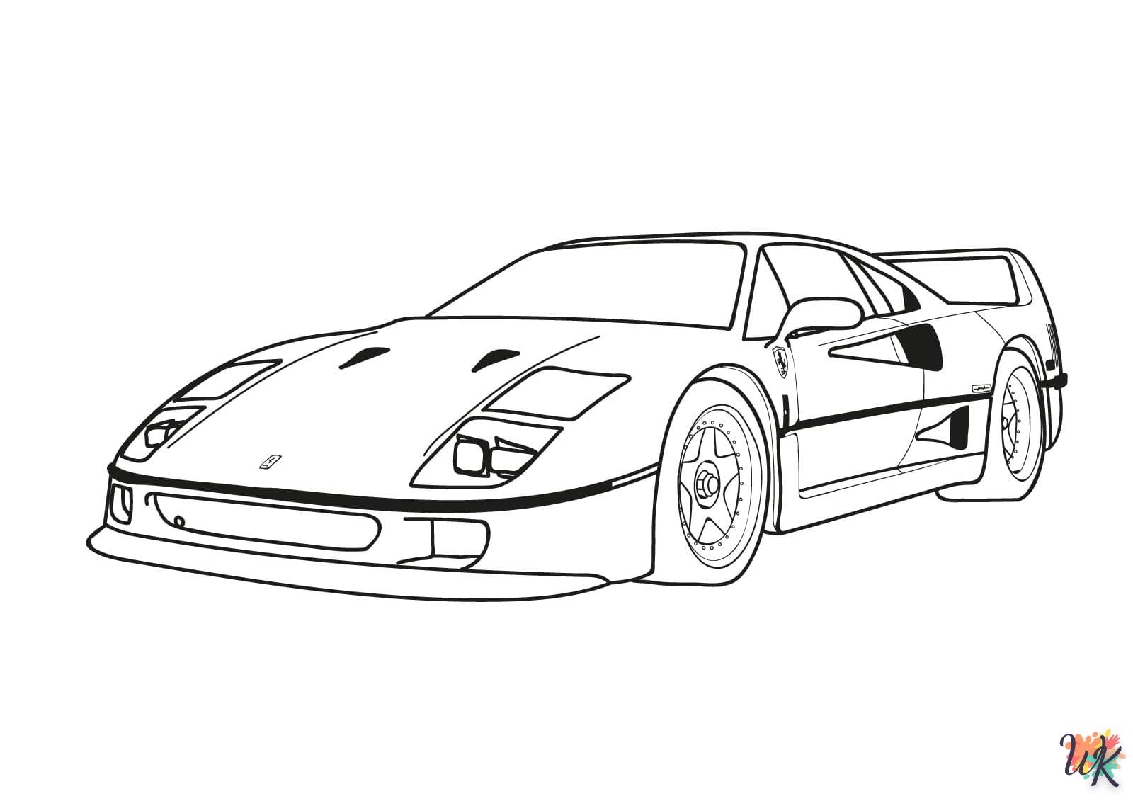 coloriage Ferrari  pour enfant de 5 ans