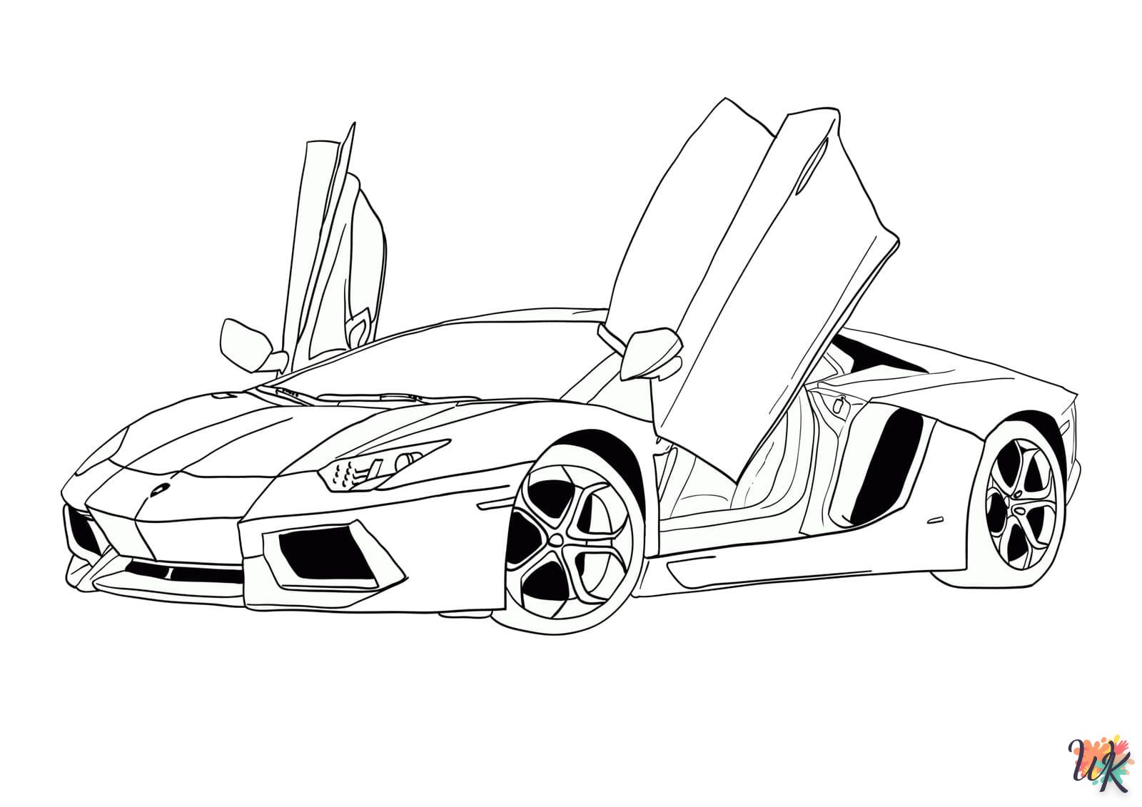 coloriage Ferrari  a imprimer pour enfant de 4 ans