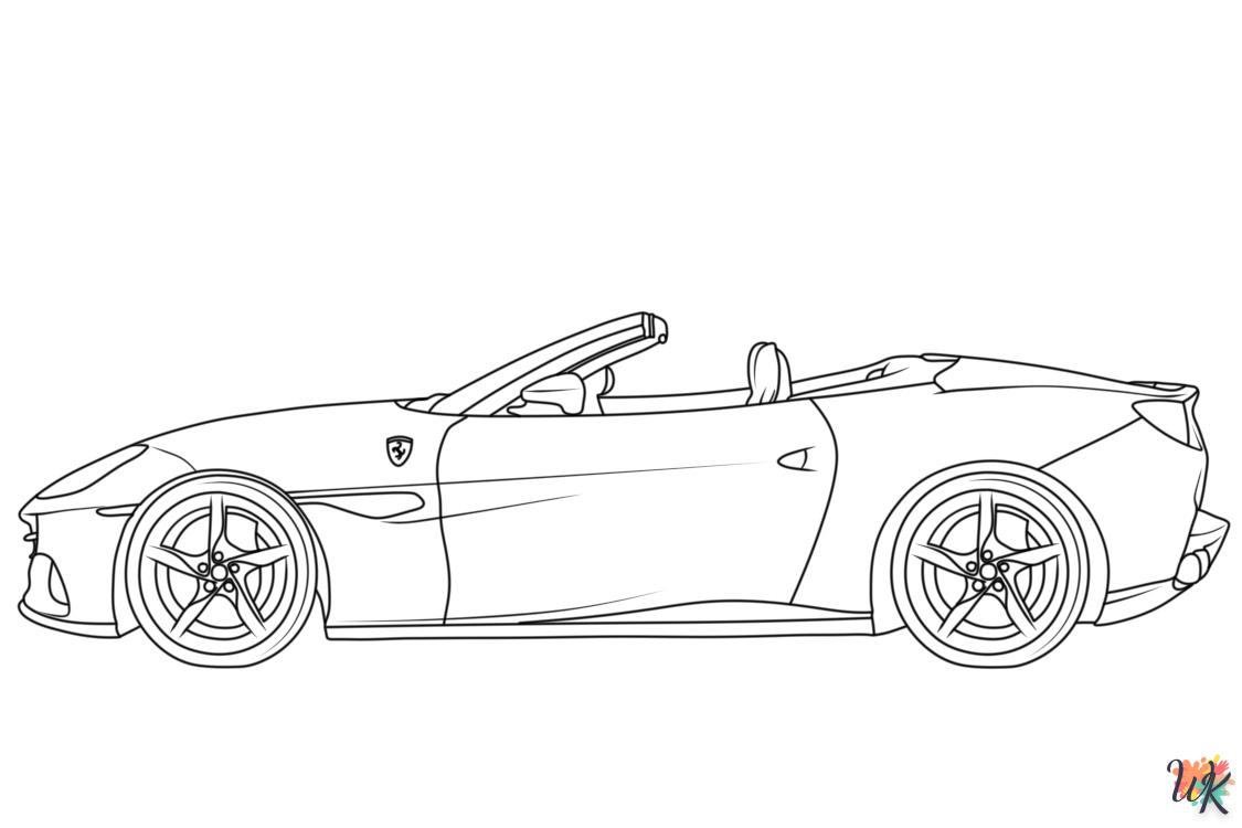 coloriage Ferrari  et découpage à imprimer