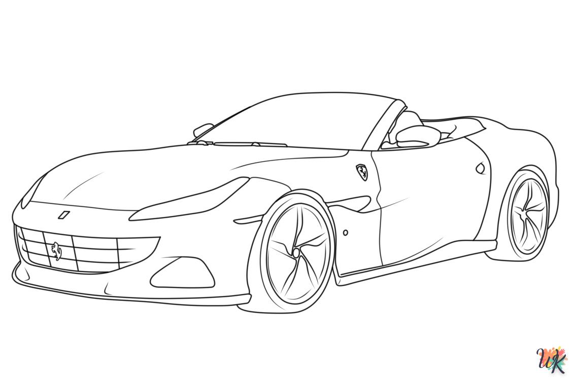 coloriage Ferrari  enfant à imprimer gratuit