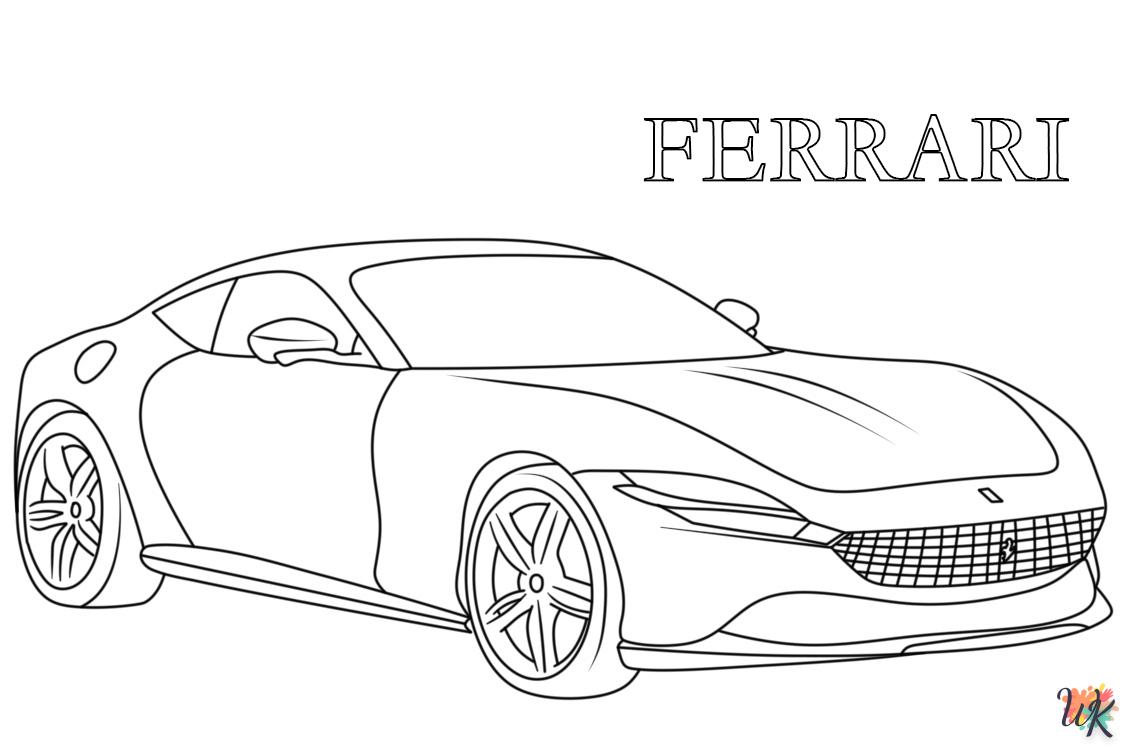 coloriage Ferrari  enfant 2 ans a imprimer 2