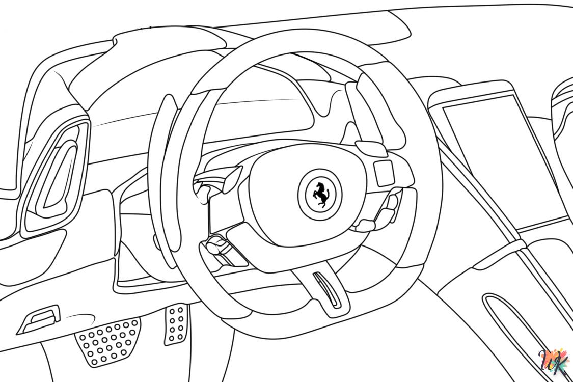 coloriage Ferrari  sonic en ligne gratuit à imprimer 1