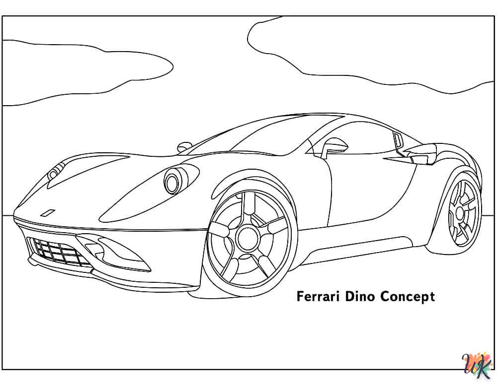 coloriage Ferrari  pour enfant de 4 ans 2