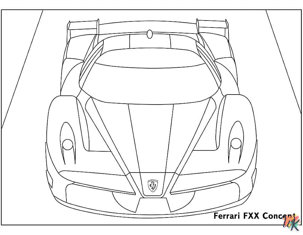 coloriage Ferrari  à imprimer pour enfant de 3 ans