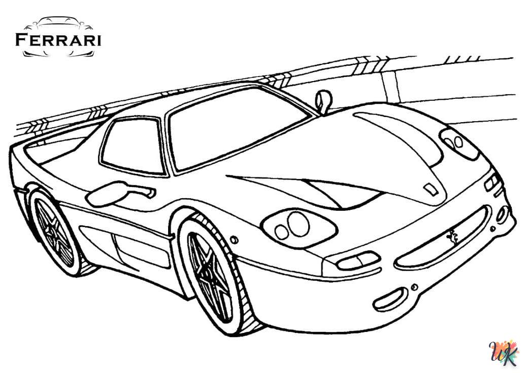 coloriage Ferrari  enfant 2 ans a imprimer 3