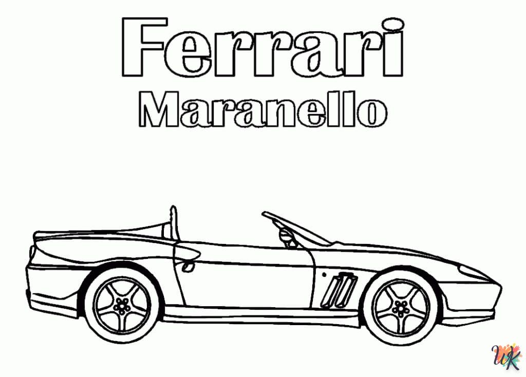 coloriage Ferrari  pour enfant de 6 ans