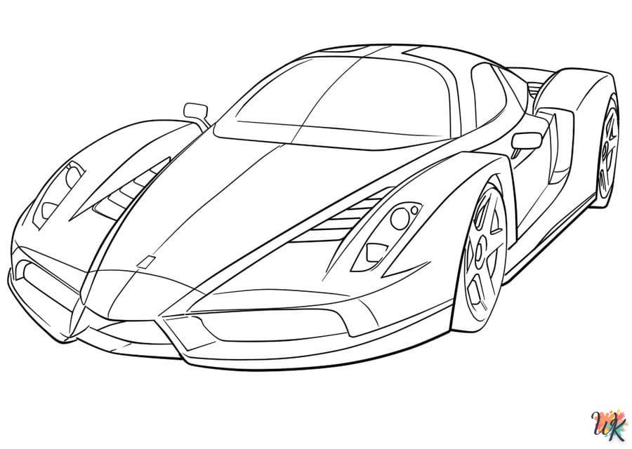 coloriage Ferrari  à imprimer pour enfant de 8 ans