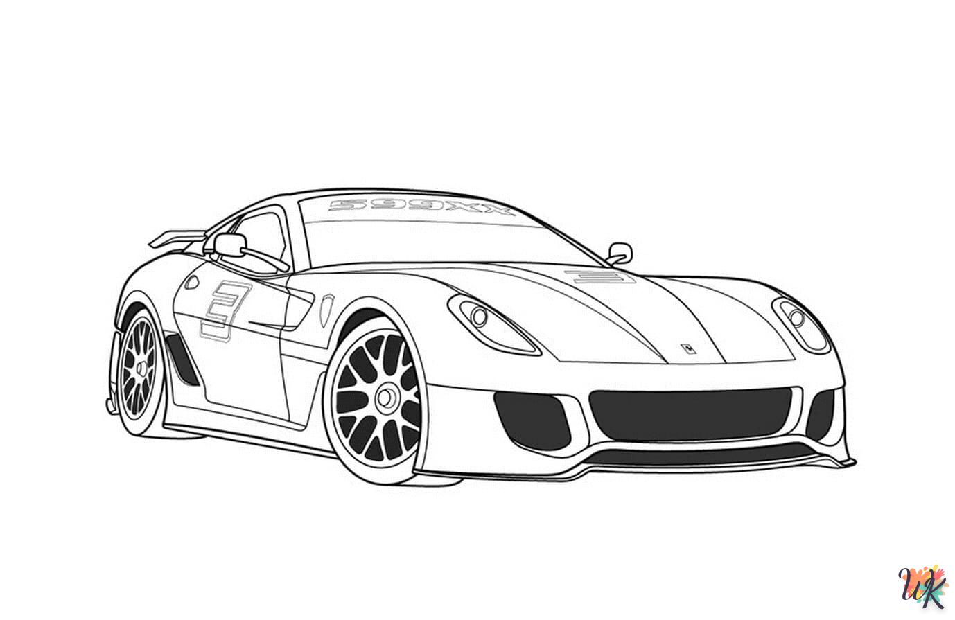 coloriage Ferrari  à imprimer pour enfant de 10 ans