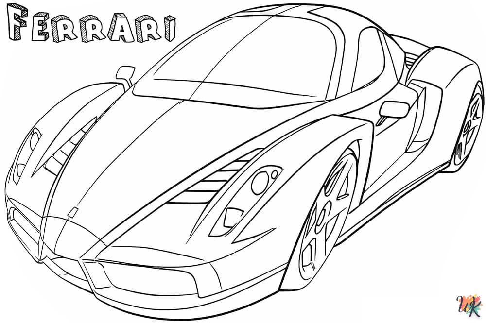 coloriage Ferrari  enfant 2 ans a imprimer