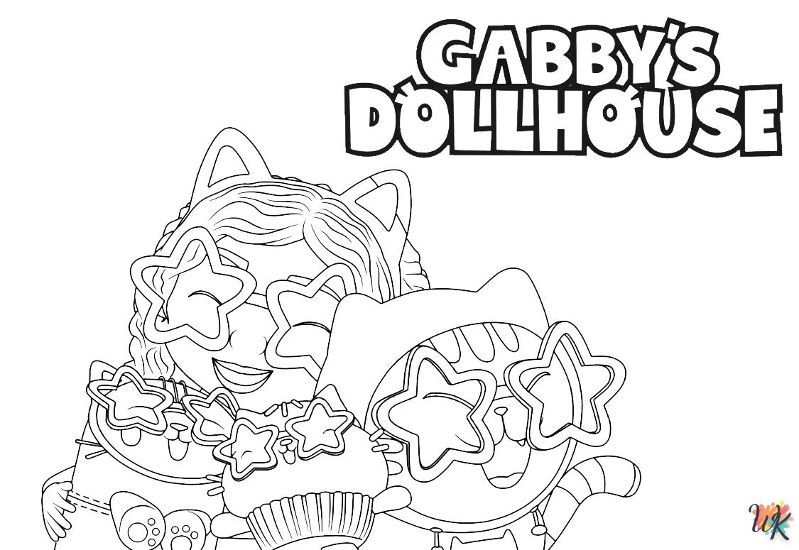 coloriage Gabbys Dollhouse  enfant 3 ans a imprimer