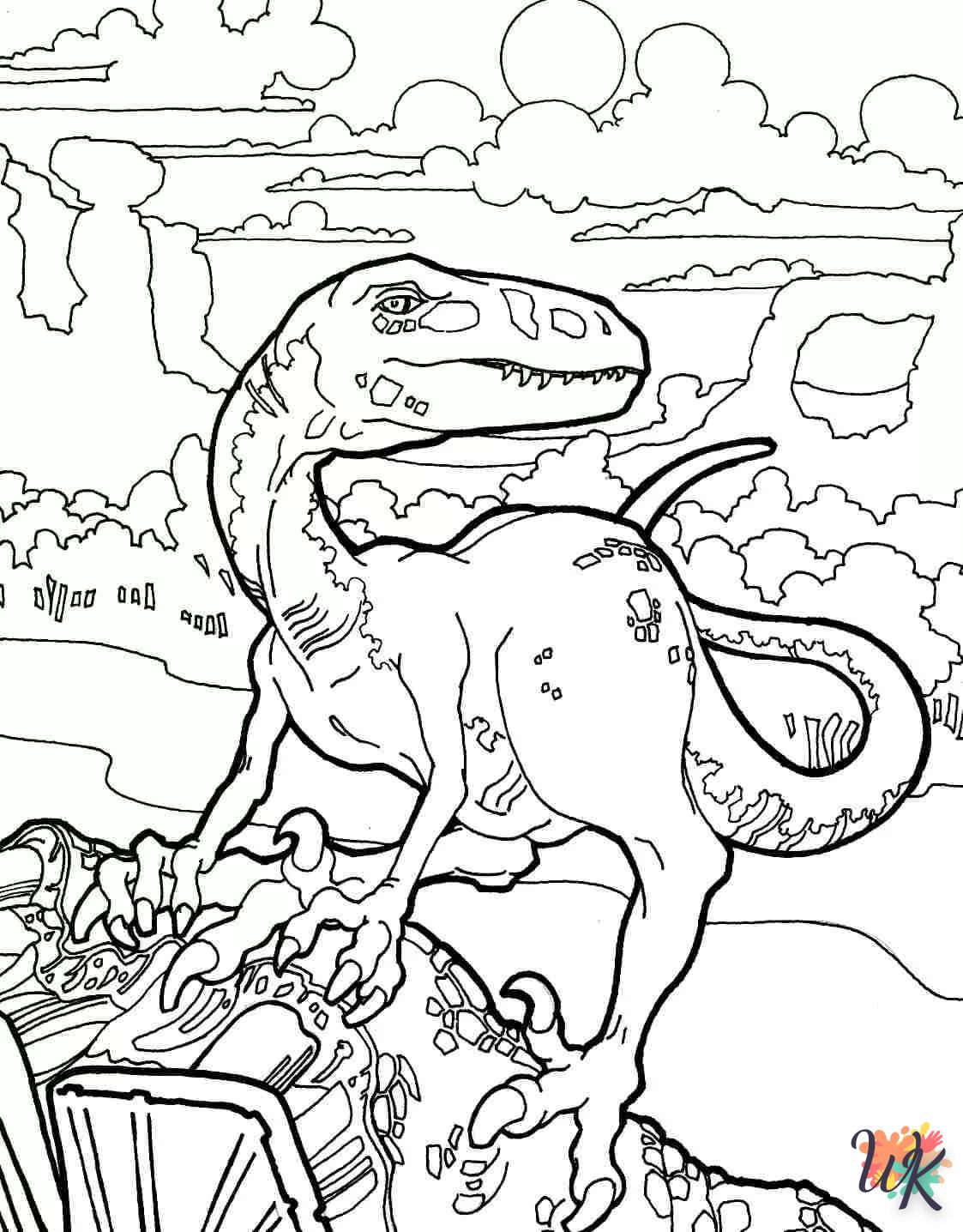 coloriage Jurassic World  et decoupage a imprimer gratuit