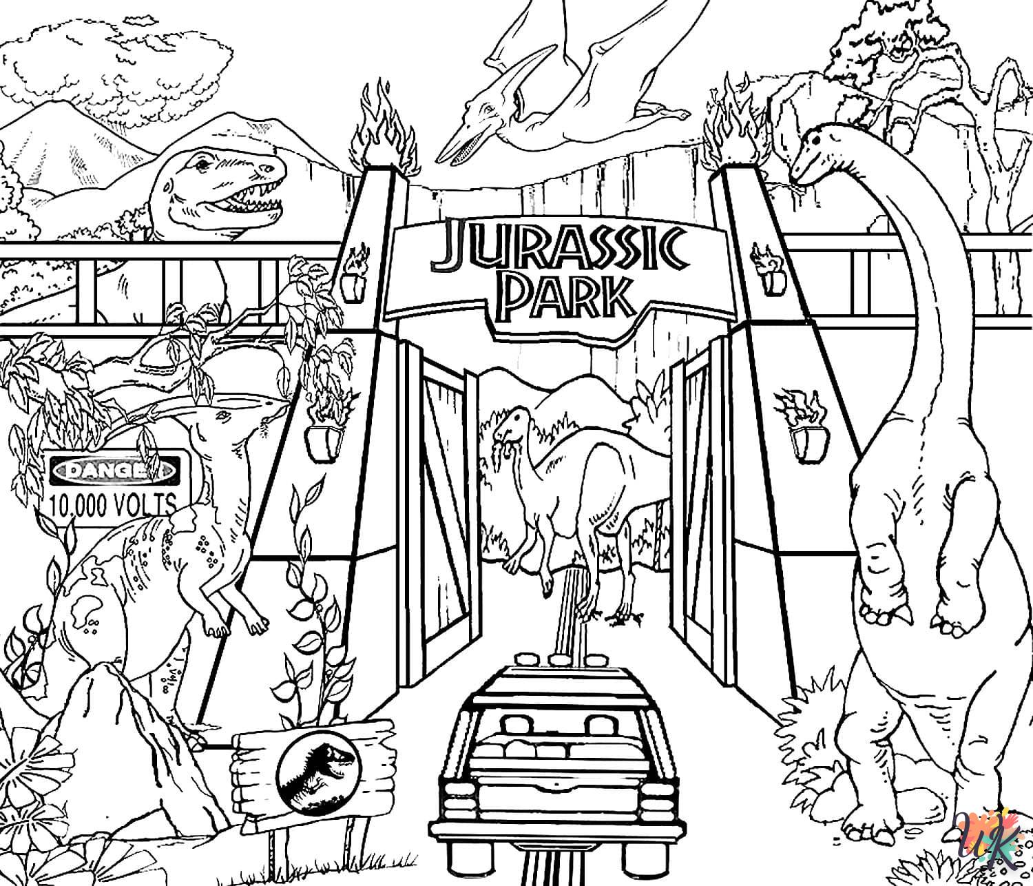 coloriage Jurassic World  à imprimer pour enfant de 2 ans