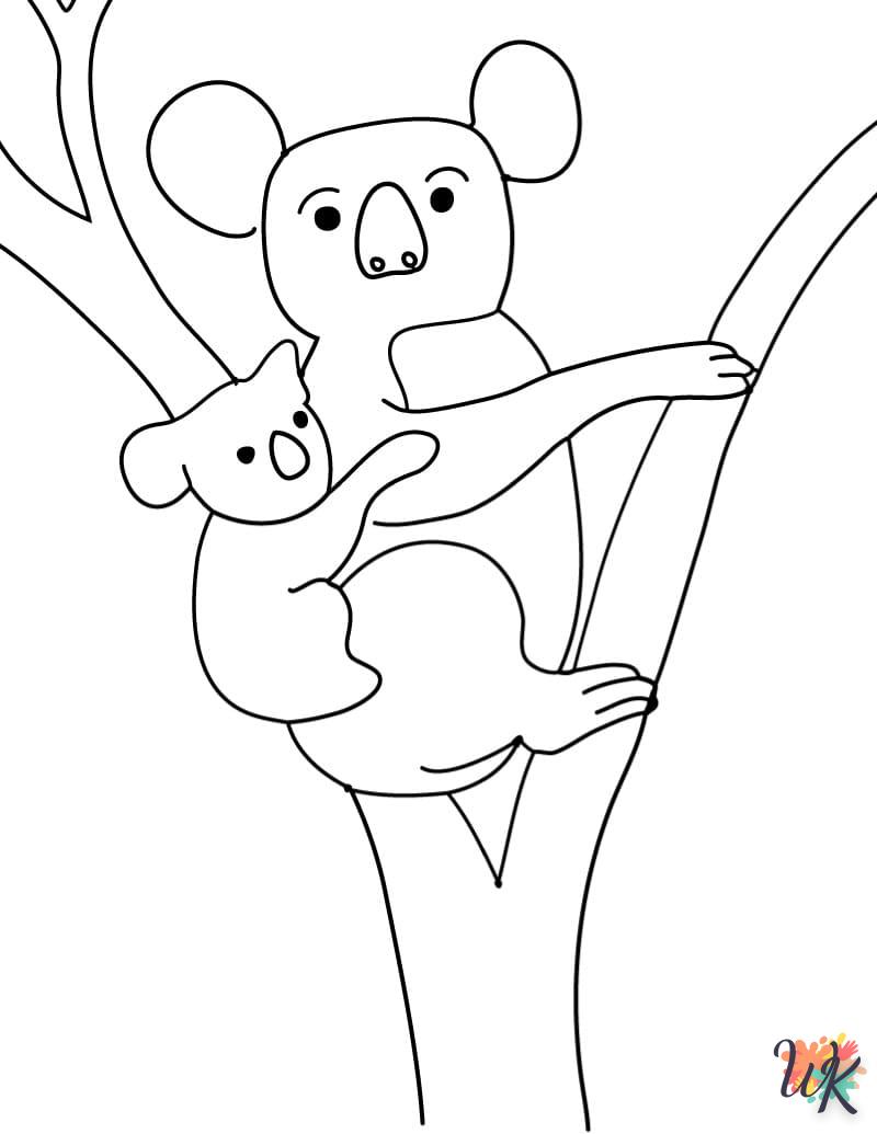 coloriage Koala  7 ans en ligne gratuit à imprimer