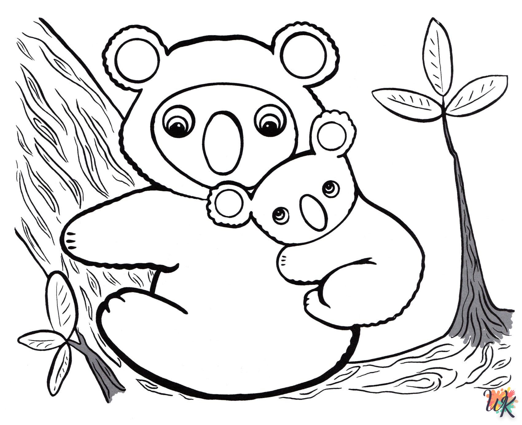 coloriage Koala  à imprimer pour enfant de 2 ans