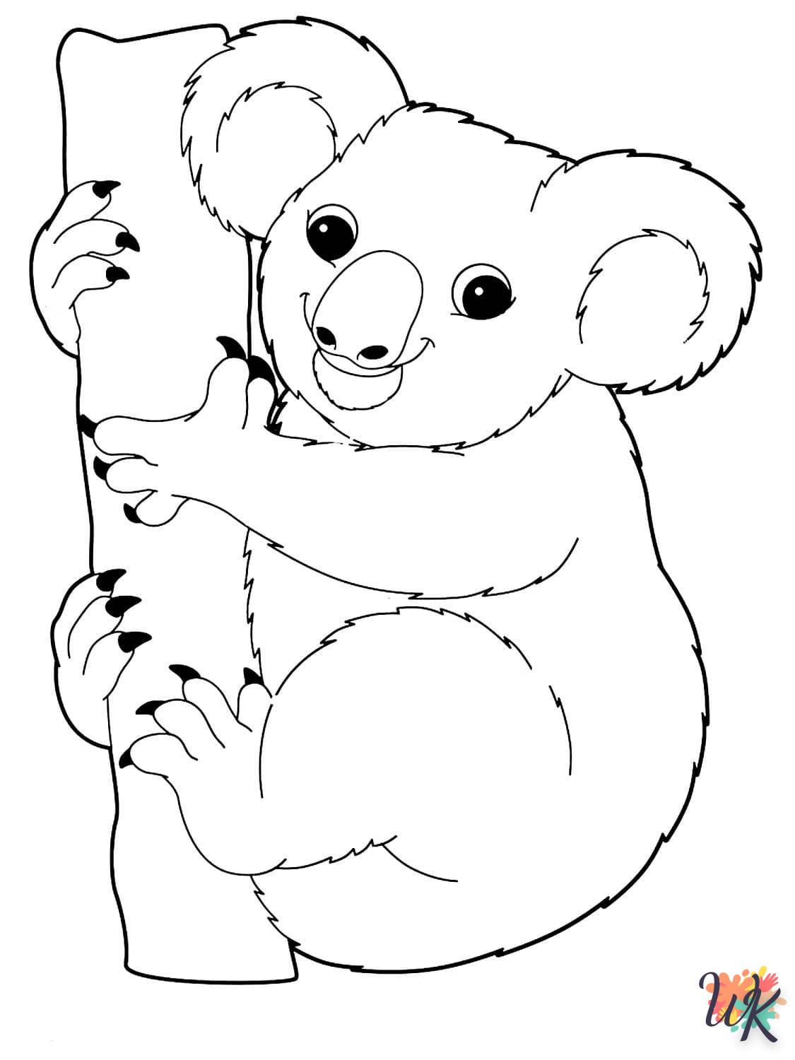 coloriage Koala  pour enfant de 7 ans