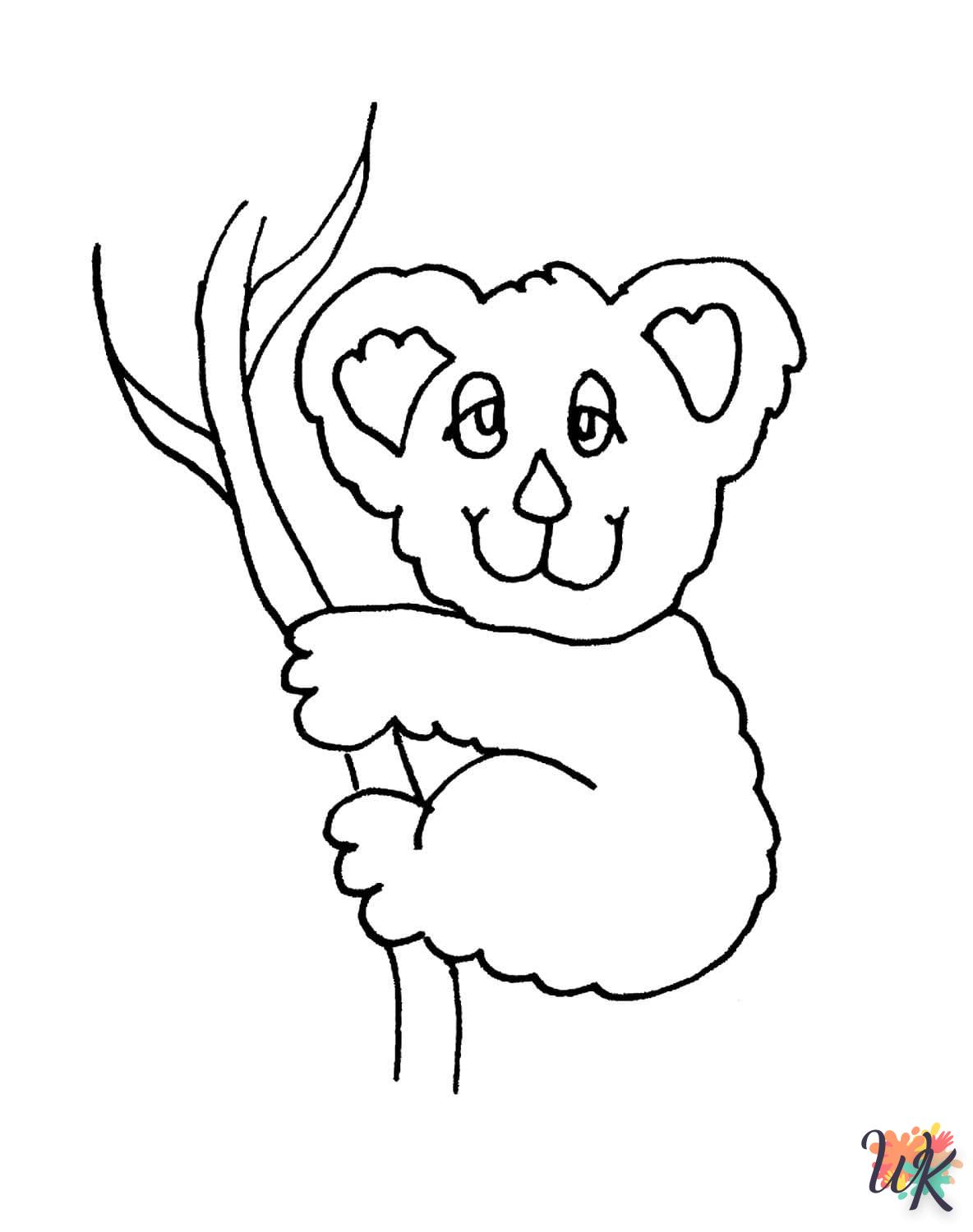 coloriage Koala  à imprimer pour enfant de 12 ans