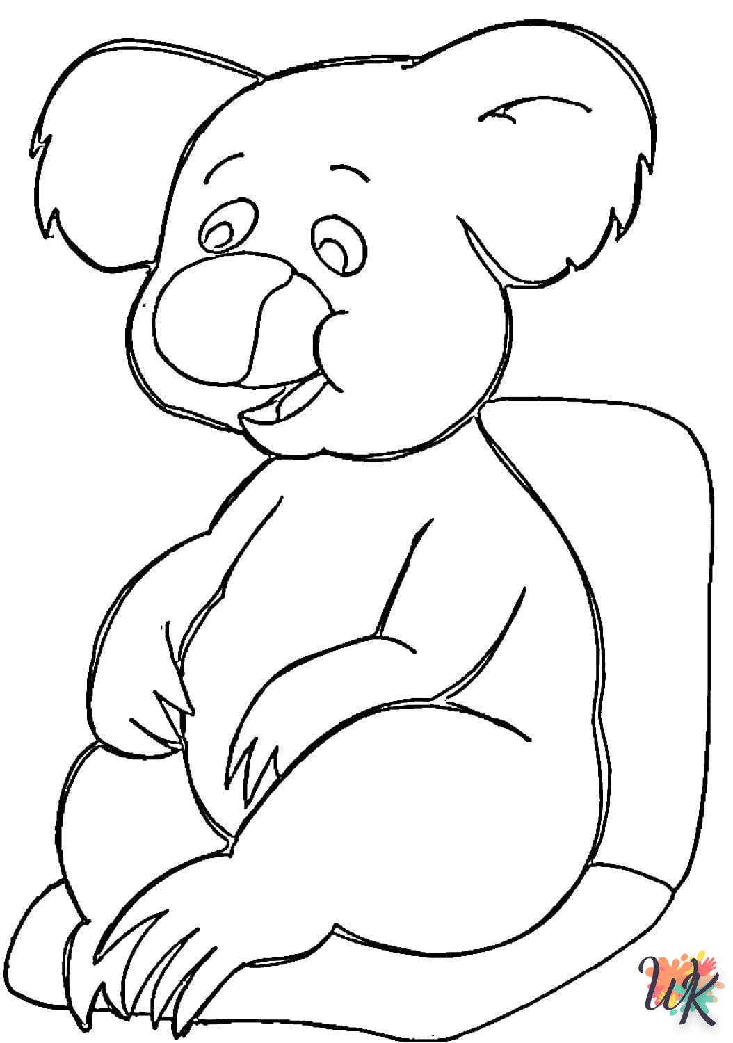 coloriage Koala  à imprimer kawaii