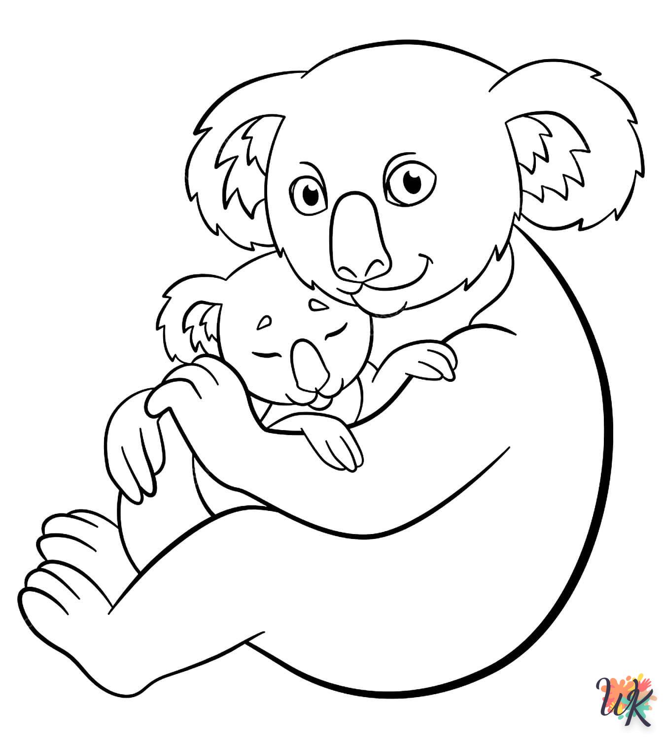 coloriage Koala  a imprimer enfant 10 ans