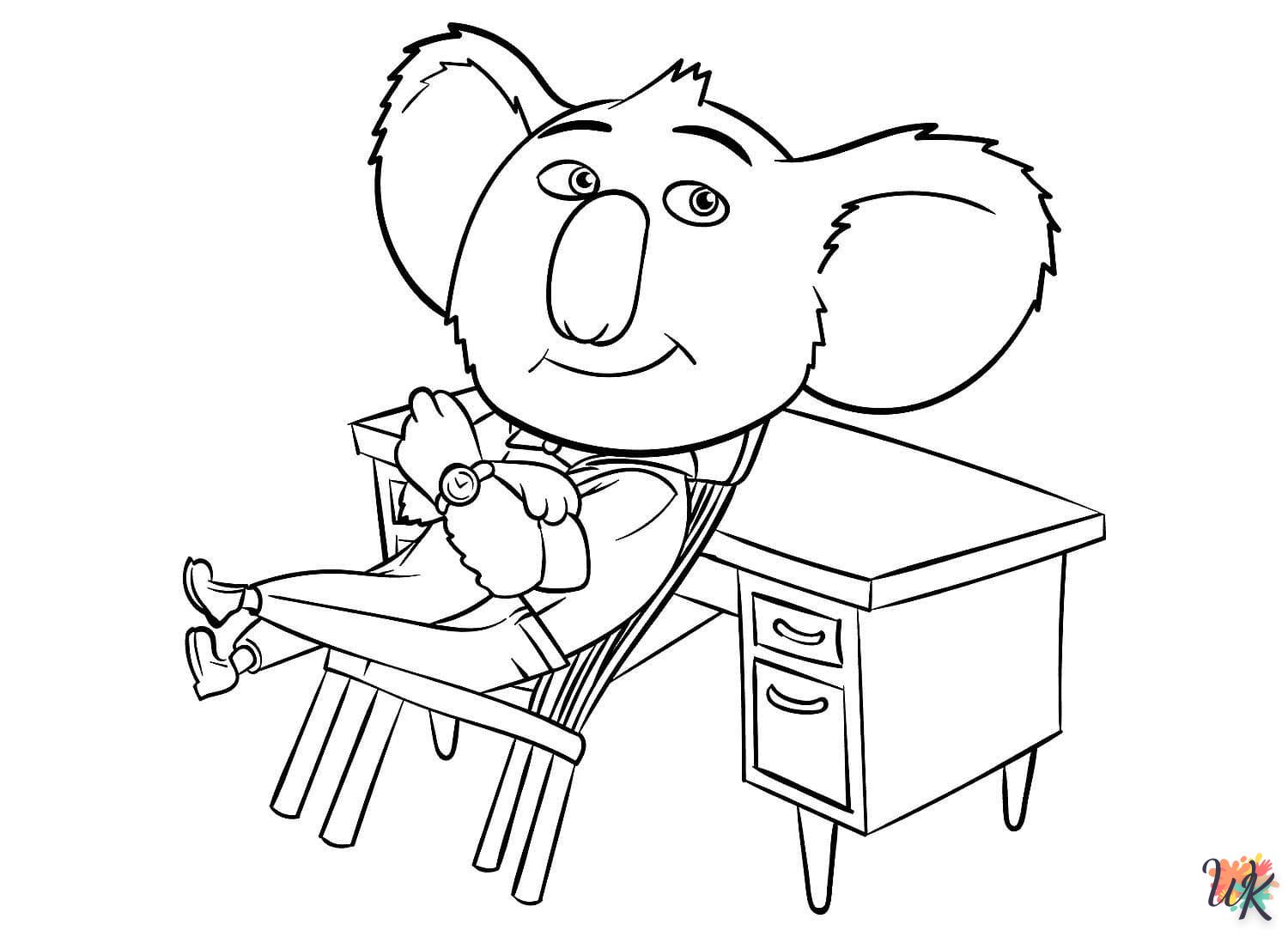 coloriage Koala  à imprimer pour enfant de 7 ans