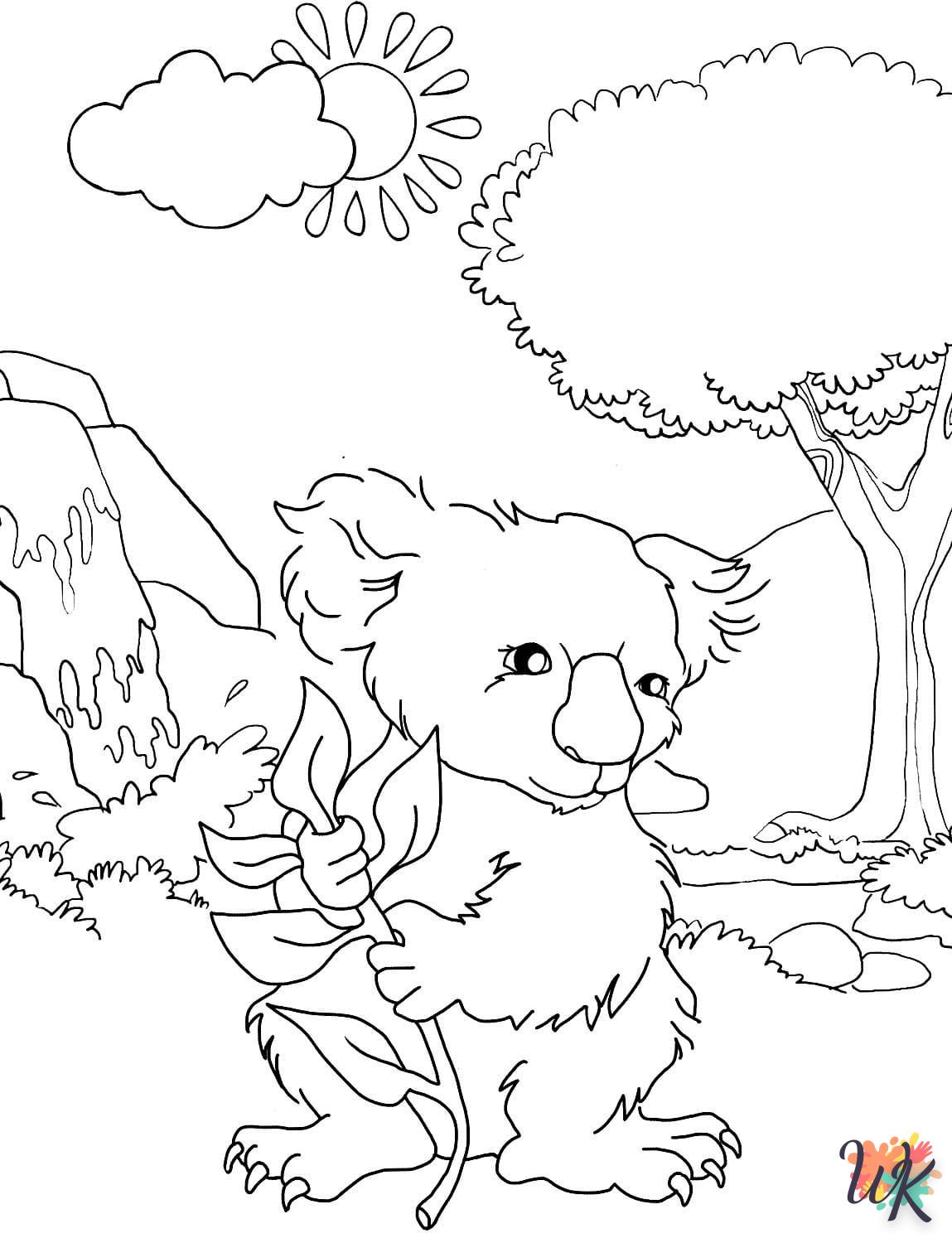 coloriage Koala  à imprimer pour enfant de 4 ans