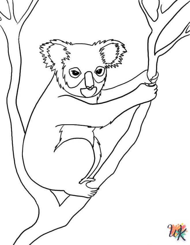 coloriage Koala  et découpage à imprimer 1