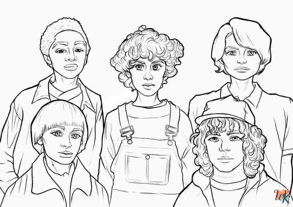 coloriage Stranger Things  enfant 4 ans a imprimer