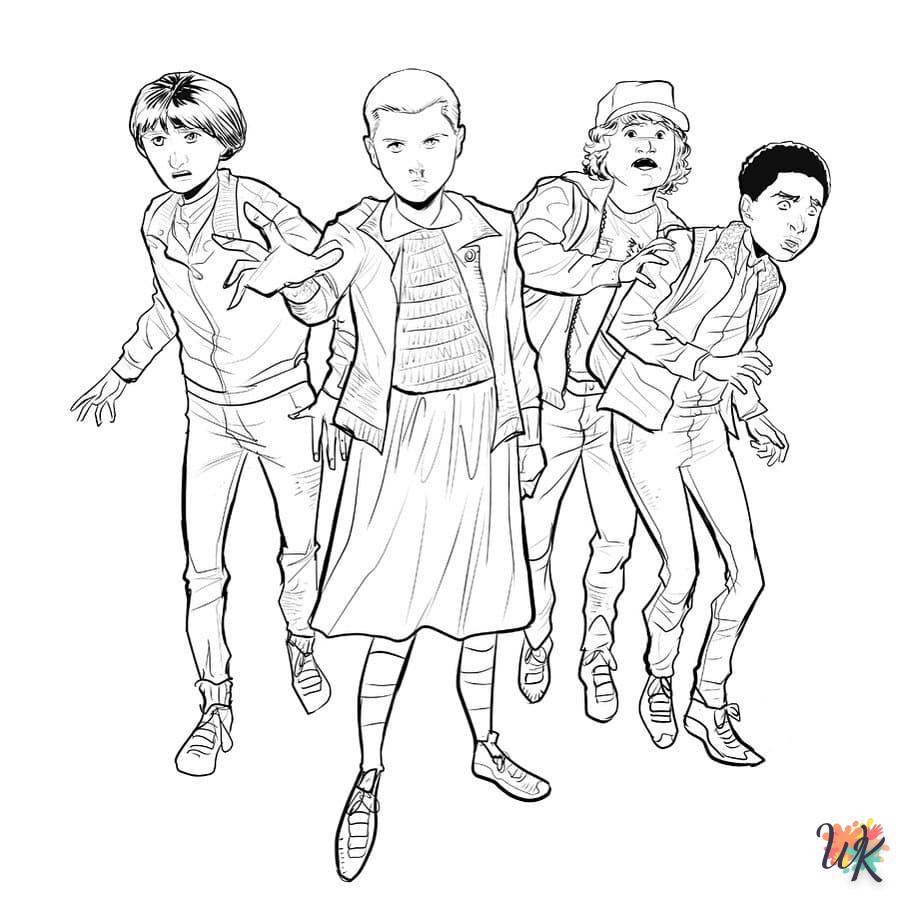 coloriage Stranger Things  pour enfant a imprimer gratuit