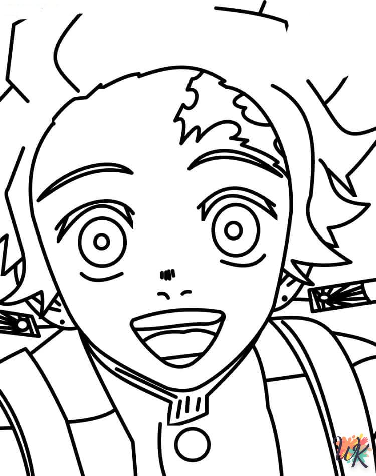 coloriage Tanjiro  enfant à imprimer