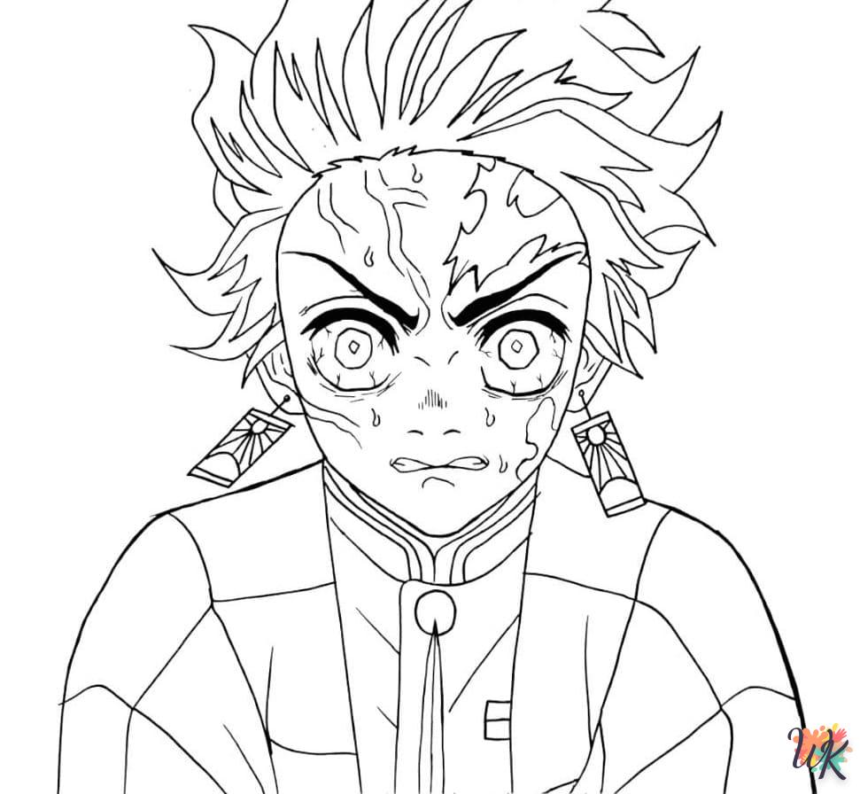 coloriage Tanjiro  bebe à imprimer